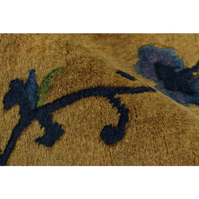 Gold Antique Indochinese Art Deco Rug in Gold With Kirin Pictorials, From Rug & Kilim For Sale - Image 8 of 8