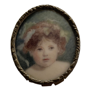 Edwardian Portrait Miniature of a Young Girl