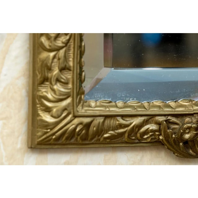 French Antique Pair Brass Girandole Mirrors, France For Sale - Image 3 of 9