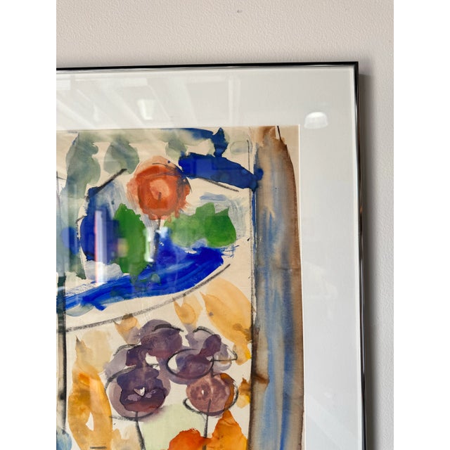 1982 Vintage Expressionist Abstract Watercolor Painting by Yamill For Sale - Image 11 of 12