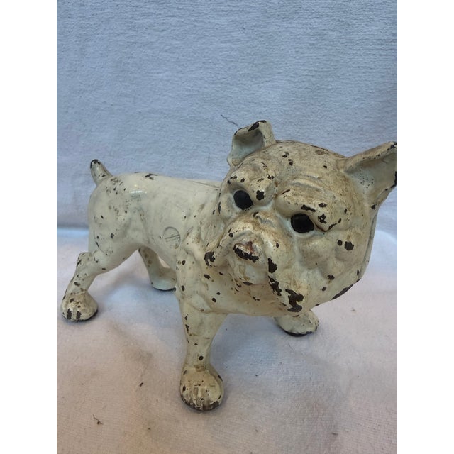 1940s 1940s Cast Iron White Bulldog For Sale - Image 5 of 9