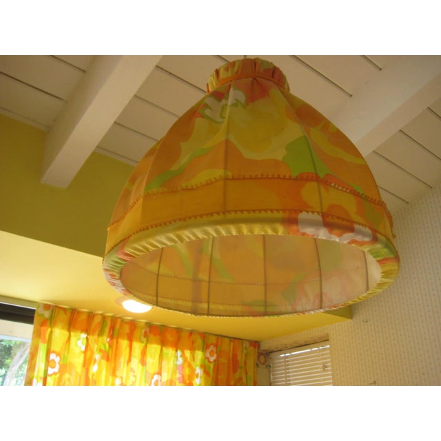 1970s 1970s Mid-Century Modern Floral Textile Chandelier For Sale - Image 5 of 10