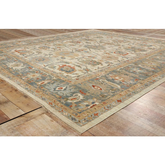 Textile Persian Sultanabad Rug - 11'05 X 12'03 For Sale - Image 7 of 9