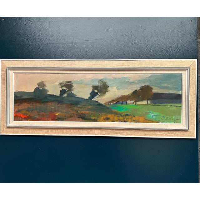 Lennart Hall, Abstract Landscape, 1960s, Oil Painting on Canvas, Framed For Sale - Image 18 of 18