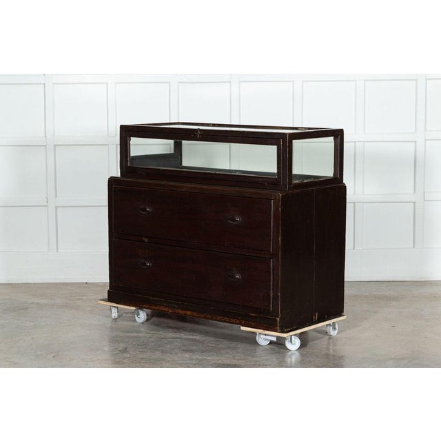 19th Century Painted Glazed Haberdashery Counter Cabinet Drawers, 1890s For Sale - Image 3 of 15