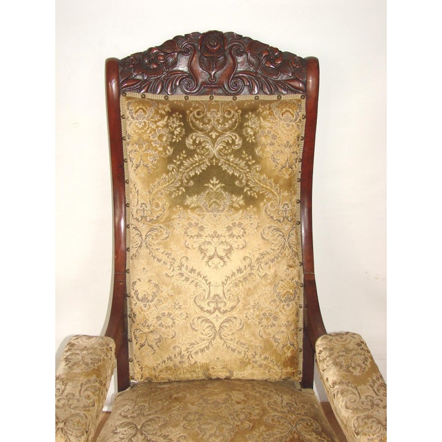 Antique Carved Walnut Armchair, Turn of the 19th and 20th Centuries For Sale - Image 12 of 16
