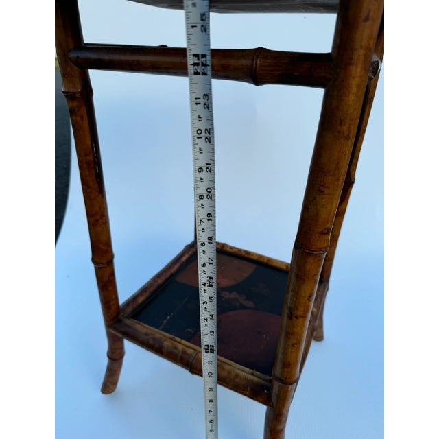 English Bamboo Occasional Table With Octagonal Lacquered Top For Sale - Image 11 of 12