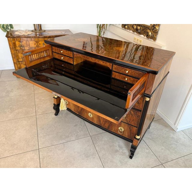Antique Empire Writing Desk in Walnut For Sale - Image 11 of 18