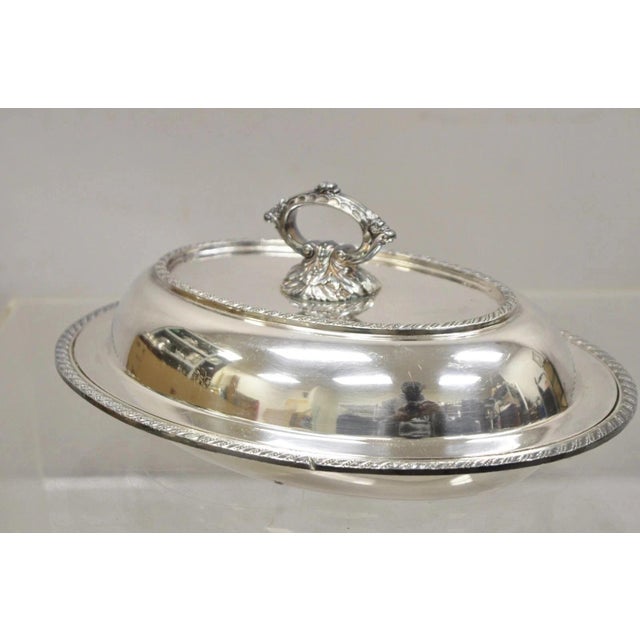 Mid 20th Century Vintage Melford Epns Victorian Style Silver Plated Lidded Vegetable Serving Dish For Sale - Image 5 of 11