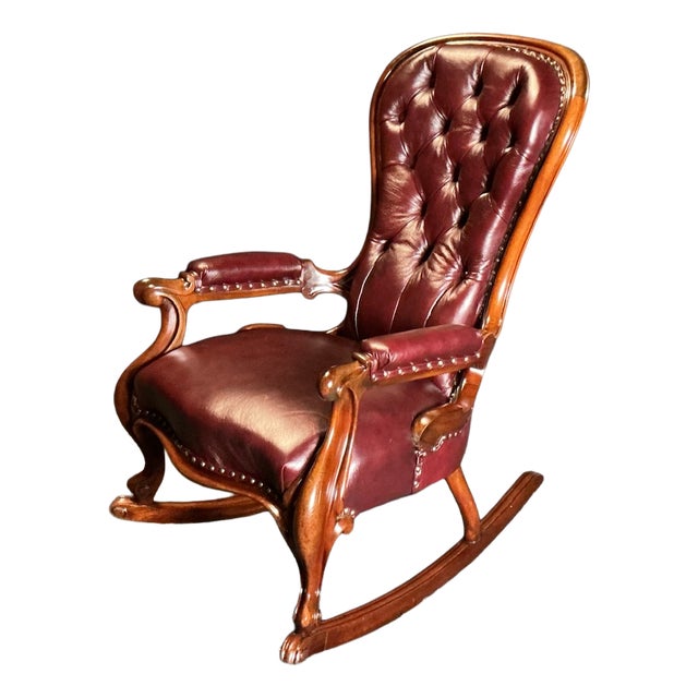 Victorian Mahogany Rocking Chair, 1870s For Sale