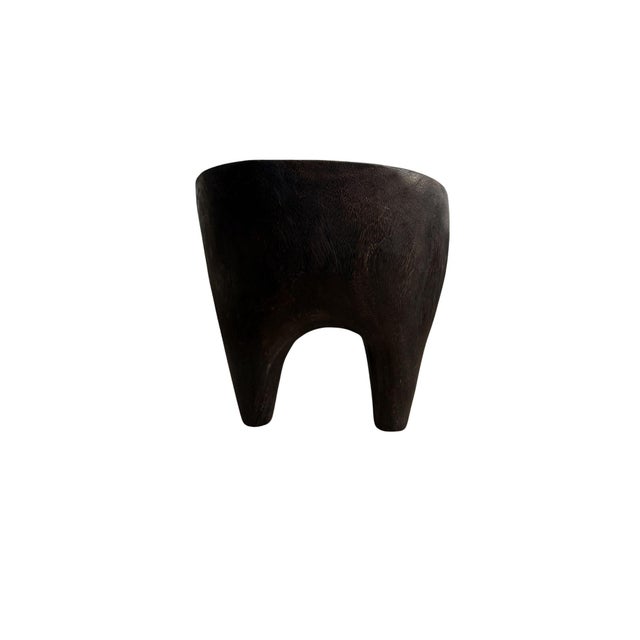 Wood Sculptural Lounge Chair Carved From Solid Suar Wood, Modern Organic For Sale - Image 7 of 7