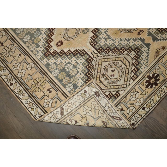 Textile Geometric Antique Shirvan Gallery Rug - 6'2" x 12'5" For Sale - Image 7 of 11