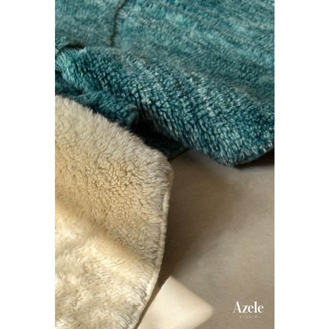 Ivory Premium Hand-Knotted Moroccan Wool Rug | 10'4" X 6'9" | One of a Kind For Sale - Image 8 of 14
