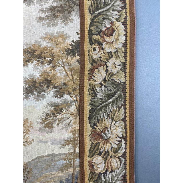Large 20th Century Wall Tapestry in the style of Gobelins For Sale - Image 9 of 13