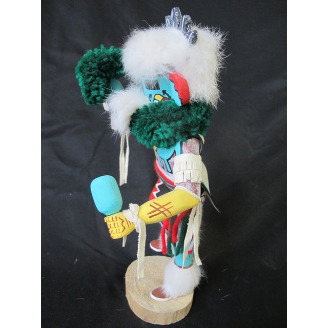 Mid 20th Century Hopi Native American Early Morning Singer Kachina Doll Statue Signed Sherman For Sale - Image 5 of 7