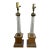 Pair of Mid Century Glass Column Table Lamps - Hollywood Regency For Sale