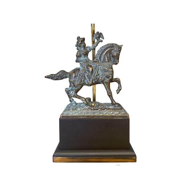 Mid 20th Century Vintage Renaissance Style Bronze Sculptures Mounted as Table Lamps - A Pair For Sale - Image 5 of 10