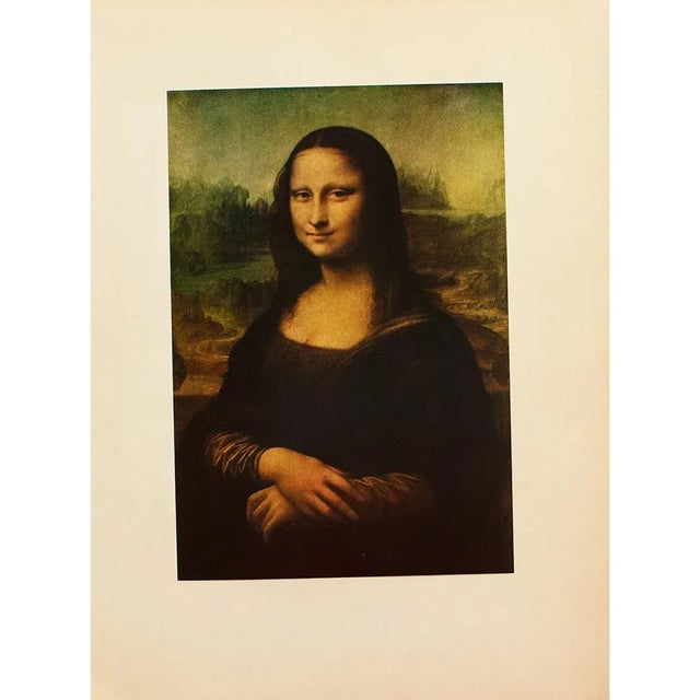1953 After Leonardo Da Vinci "Mona Lisa", Vintage Full-Color Print For Sale In Dallas - Image 6 of 8