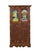 1900 - 1909 Antique Indian Carved Teakwood, Marquetry, and Painted on Glass Panels Armoire For Sale - Image 5 of 7