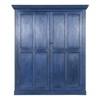 Large English Painted Pine Larder Cabinet, 1880 For Sale