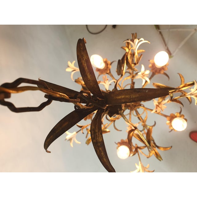 Mid-Century Italian Tole Chandelier, 1950s For Sale - Image 12 of 16