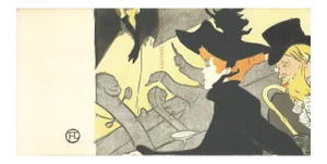 Henri De Toulouse-Lautrec 'Affiches' Art Nouveau Black,Orange,Yellow,Gray,White France Lithograph