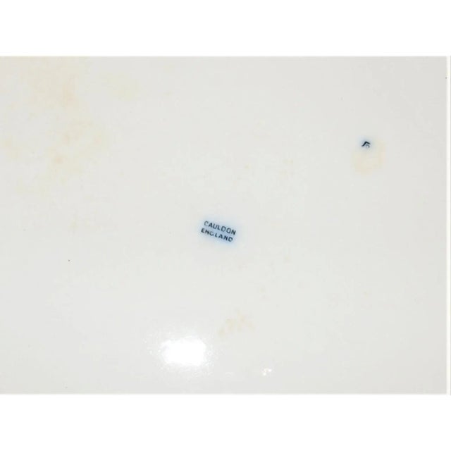 Brown Antique Large Ceramic Platter With Custom Table For Sale - Image 8 of 9