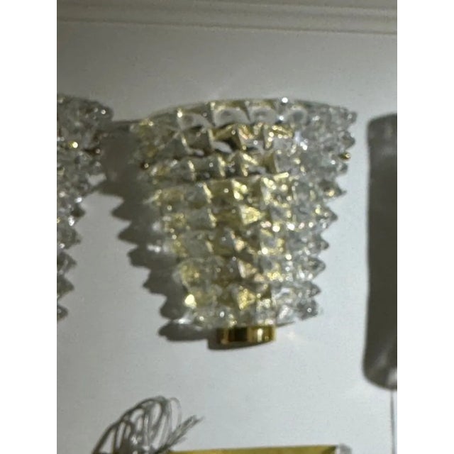Early 21st Century Pair of Modern Rostrada Murano Glass and Brass Sconces For Sale - Image 5 of 6