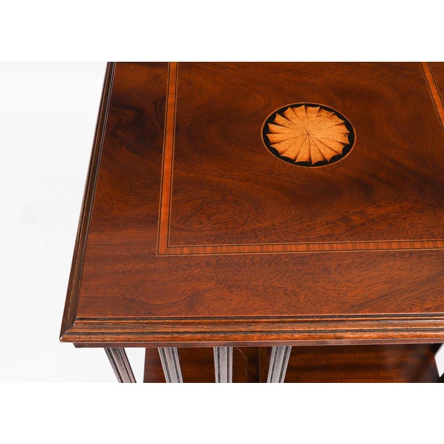 Vintage Inlaid Mahogany Revolving Bookcase, 1980s For Sale - Image 6 of 11
