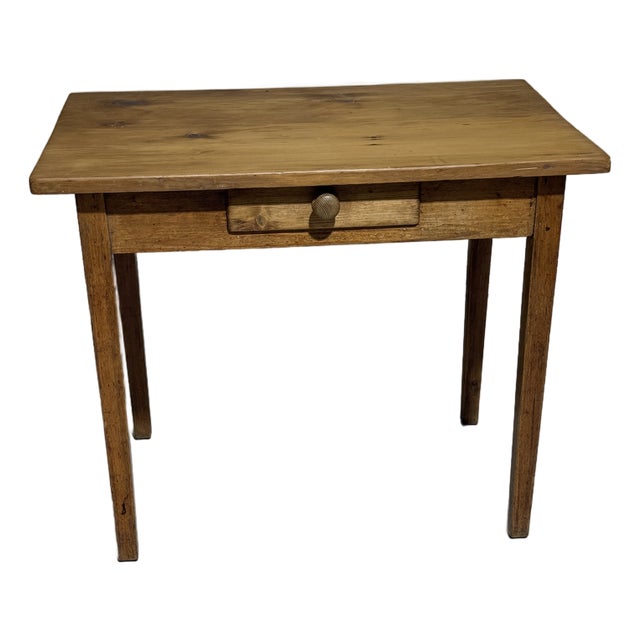 Antique Pine Table / Desk With Single Drawer From England For Sale