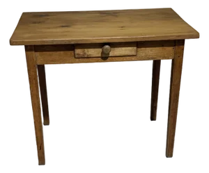 Antique Pine Table / Desk With Single Drawer From England