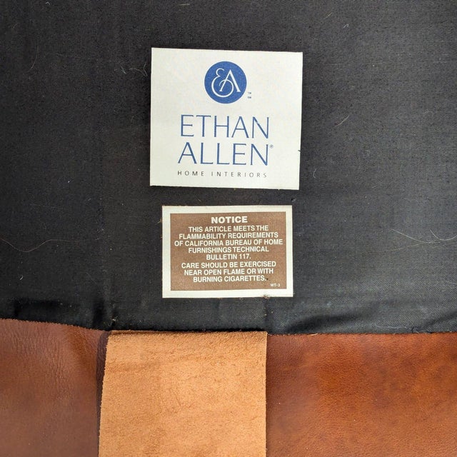 Brown Ethan Allen Brown Leather Lounge Chair – Comfortable Classic Style For Sale - Image 8 of 8