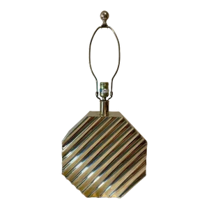 Vintage Paul Hanson 70s Modern Geometric Brass Table Lamp