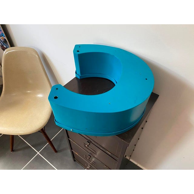 Industrial Letter C Sign in Aluminum and Acrylic Glass, 1970s For Sale - Image 3 of 13