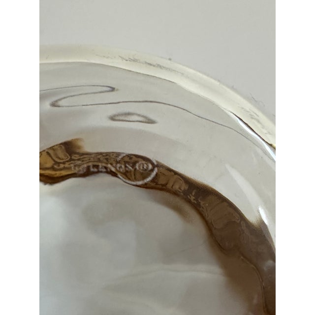 Lenox Vintage 1970s Lenox "Autumn" Pattern Collection 4" Diameter Dish Bowl Crystal Gold Encrusted Band For Sale - Image 4 of 12