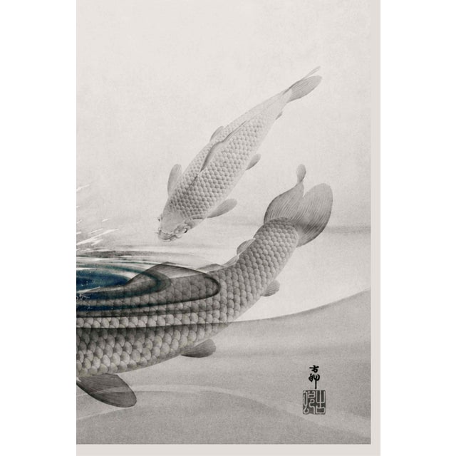 Not Yet Made - Made To Order Three Carps by Ohara Koson, Vintage Japanese Woodblock Print Reproduction, 16" X 24" For Sale - Image 5 of 9