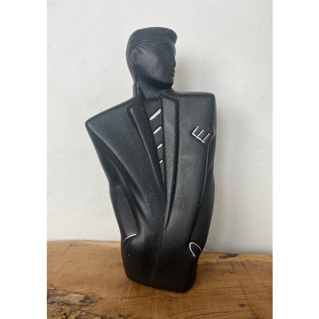 Vintage Postmodern Style Ceramic Man Sculpture in the style of Lindsey B Balkwill, 1980s For Sale - Image 17 of 18