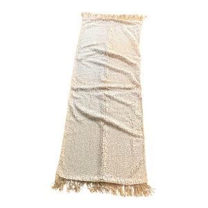 71" X 31" Vintage Antique Table Runner Lace Fringed Gold Tone Tatting Traditional Edwardian Victorian 19th-20th Century Holidays