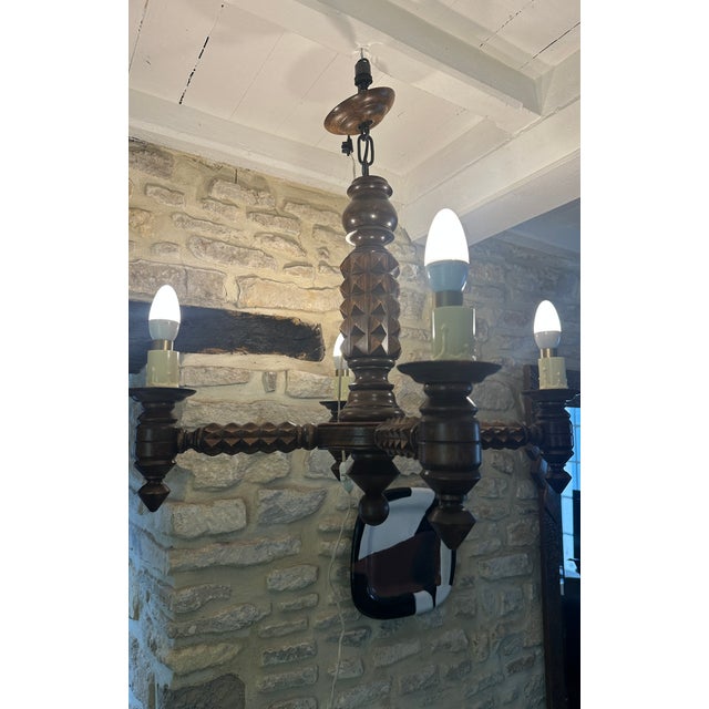 Brutalist Vintage Pendant Light by Charles Dudouyt, 1940s For Sale - Image 3 of 18