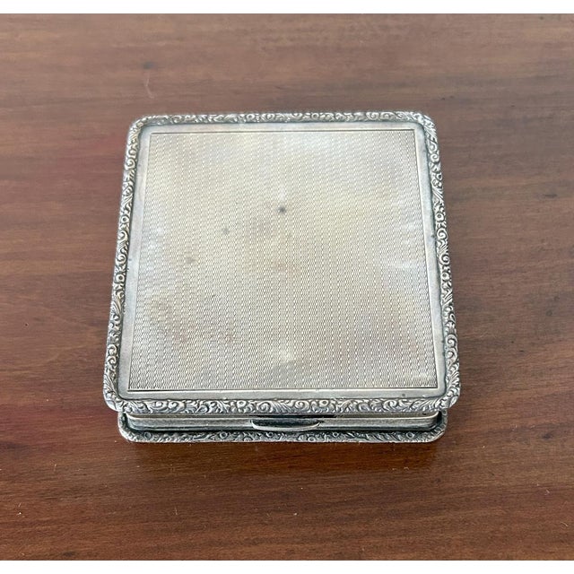 Art Deco Silver Table Clock from William Base & Sons, Birmingham, 1927 For Sale - Image 4 of 18