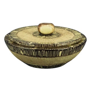 Italian Futuristic Glazed Ceramic Bon Bon Holder by Nicolaj Diulgheroff for MGA of Albisola, 1920s For Sale