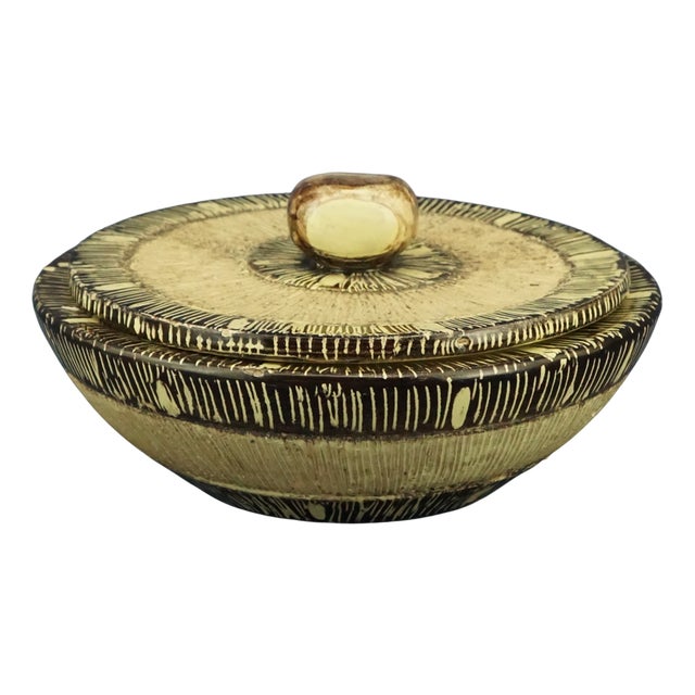 Italian Futuristic Glazed Ceramic Bon Bon Holder by Nicolaj Diulgheroff for MGA of Albisola, 1920s For Sale