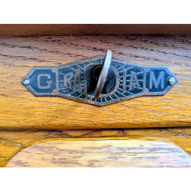 Wood Vintage French Single Roller Door Filing Cabinet from Graam, 1940s For Sale - Image 7 of 10