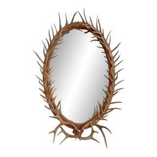 Whitetail Deer Antler Framed Mirror For Sale