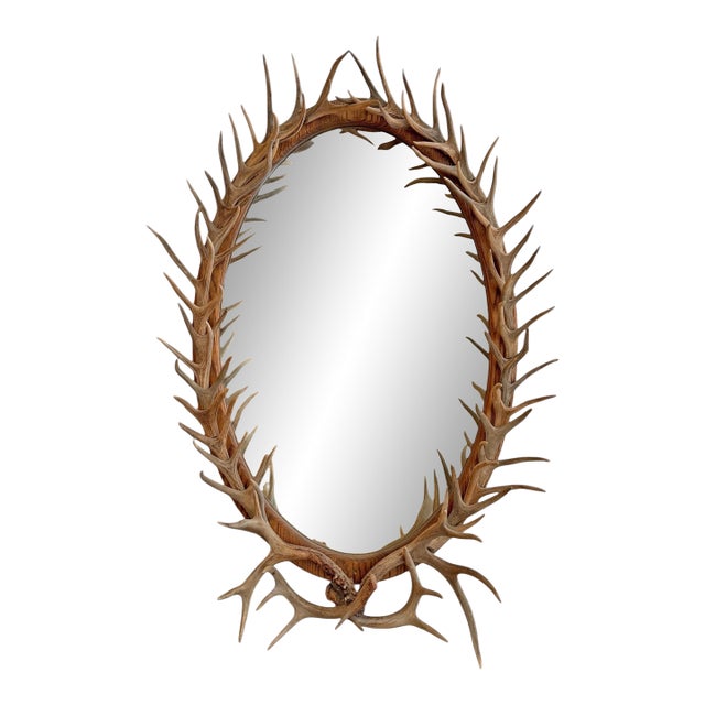 Whitetail Deer Antler Framed Mirror For Sale