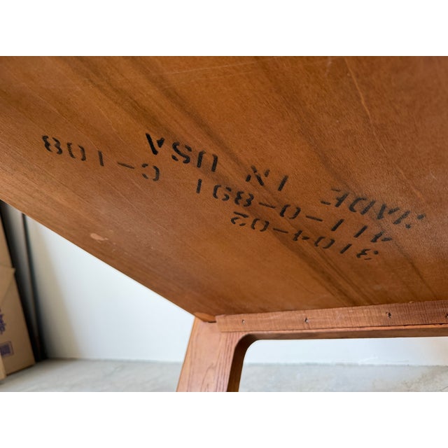 1970s Mid-Century Modern Lou Hodges Oak & Smoked Glass Top Side Table For Sale - Image 12 of 12