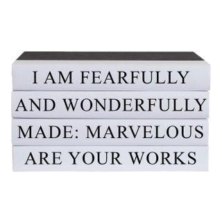 Decorative Books - Quote Book Stack - "Wonderfully Made" For Sale
