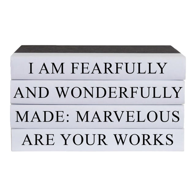 Decorative Books - Quote Book Stack - "Wonderfully Made" For Sale