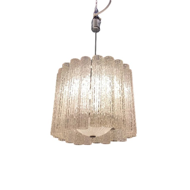 Italian mid-century murano glass tube chandelier by toni zuccheri. hand blown murano textured glass tubes. murano glass...