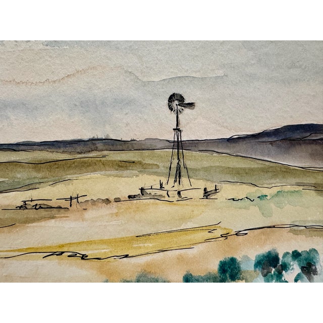 Rustic Henry Emil Salloch Original Watercolor on Paper Middle Park, Co. 1958. For Sale - Image 3 of 8